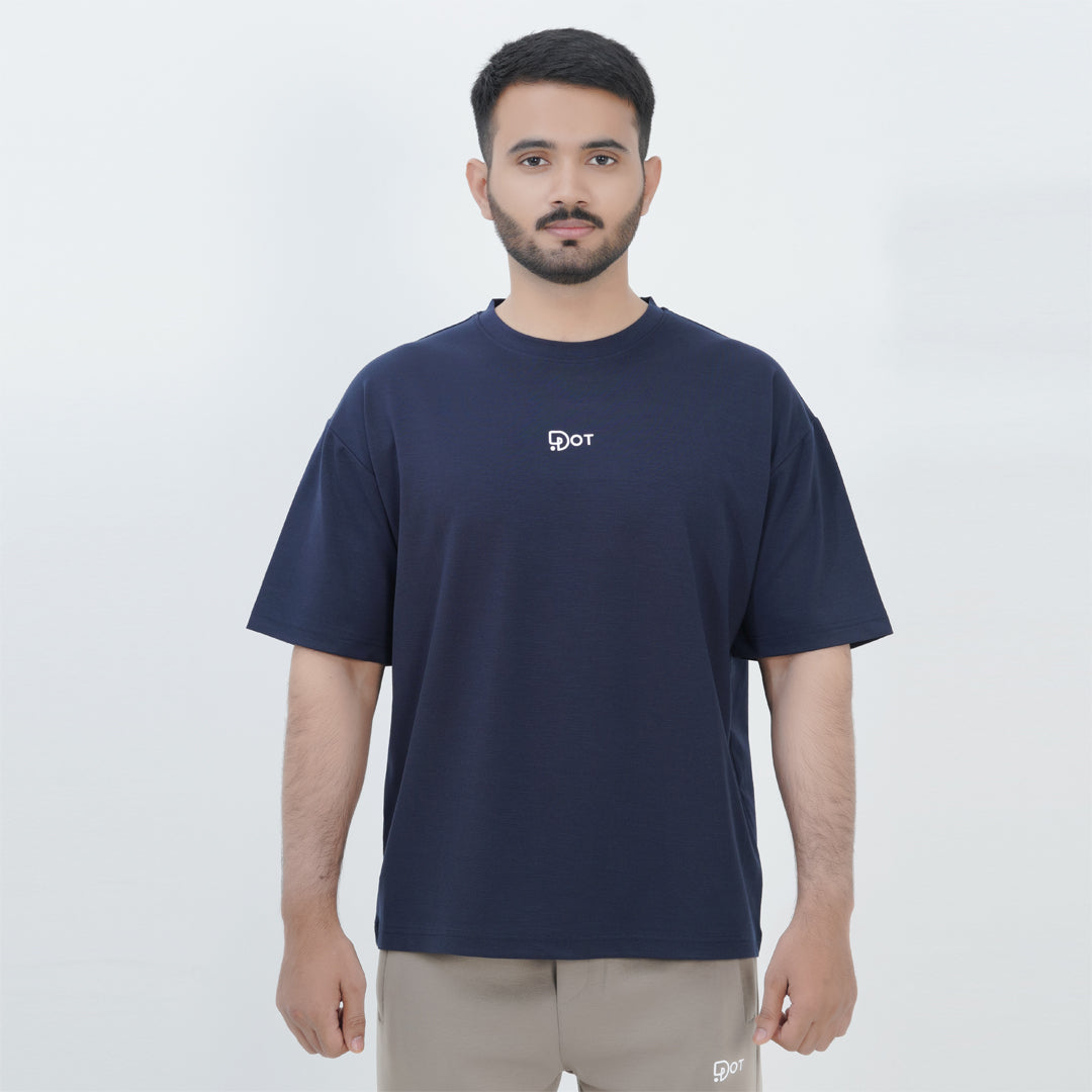 SLUB BAGGY T-SHIRT NAVY SUPER SOFT