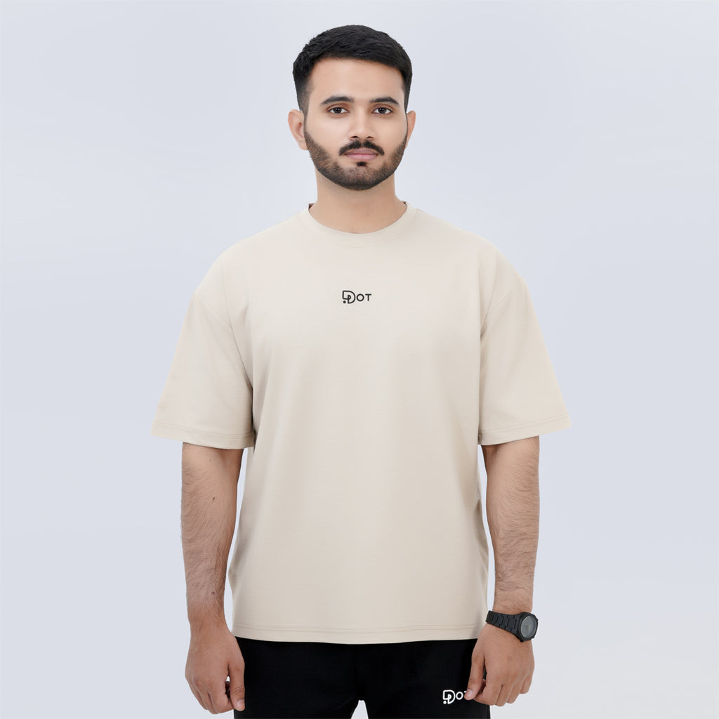 SLUB BAGGY T-SHIRT BEIGE SUPER SOFT