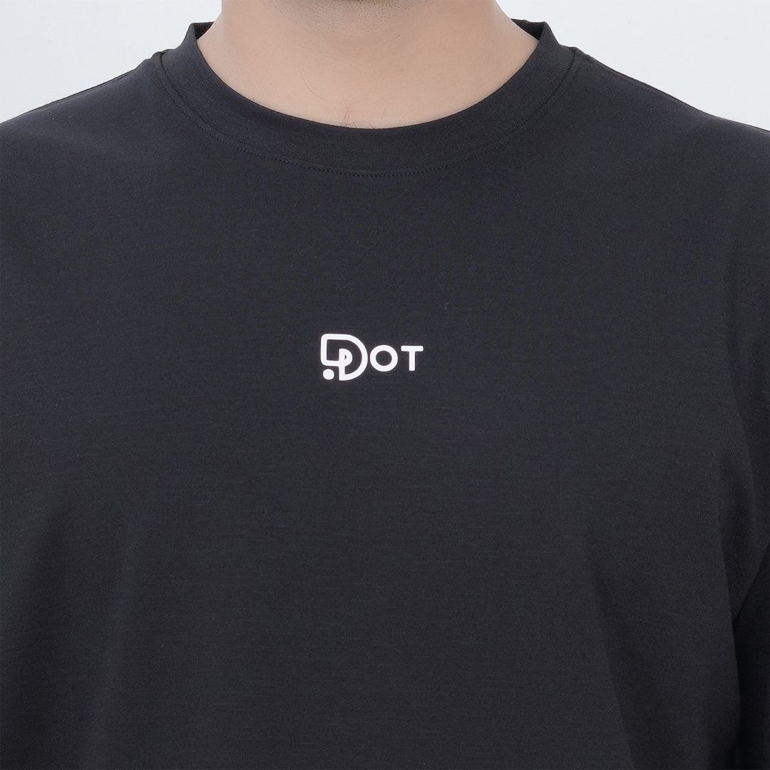 SLUB BAGGY T-SHIRT BLACK SUPER SOFT