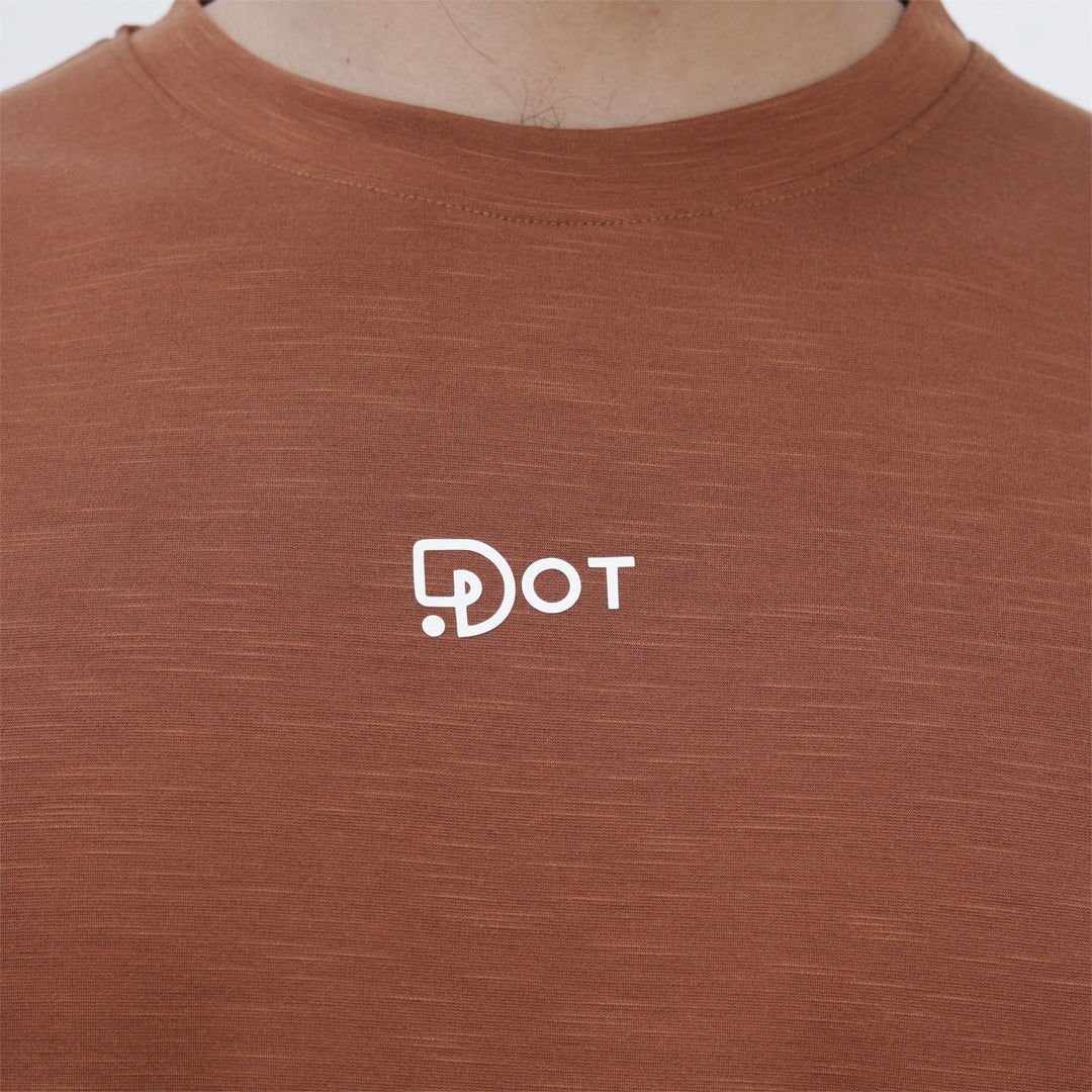 SLUB BAGGY T-SHIRT BROWN SUPER SOFT