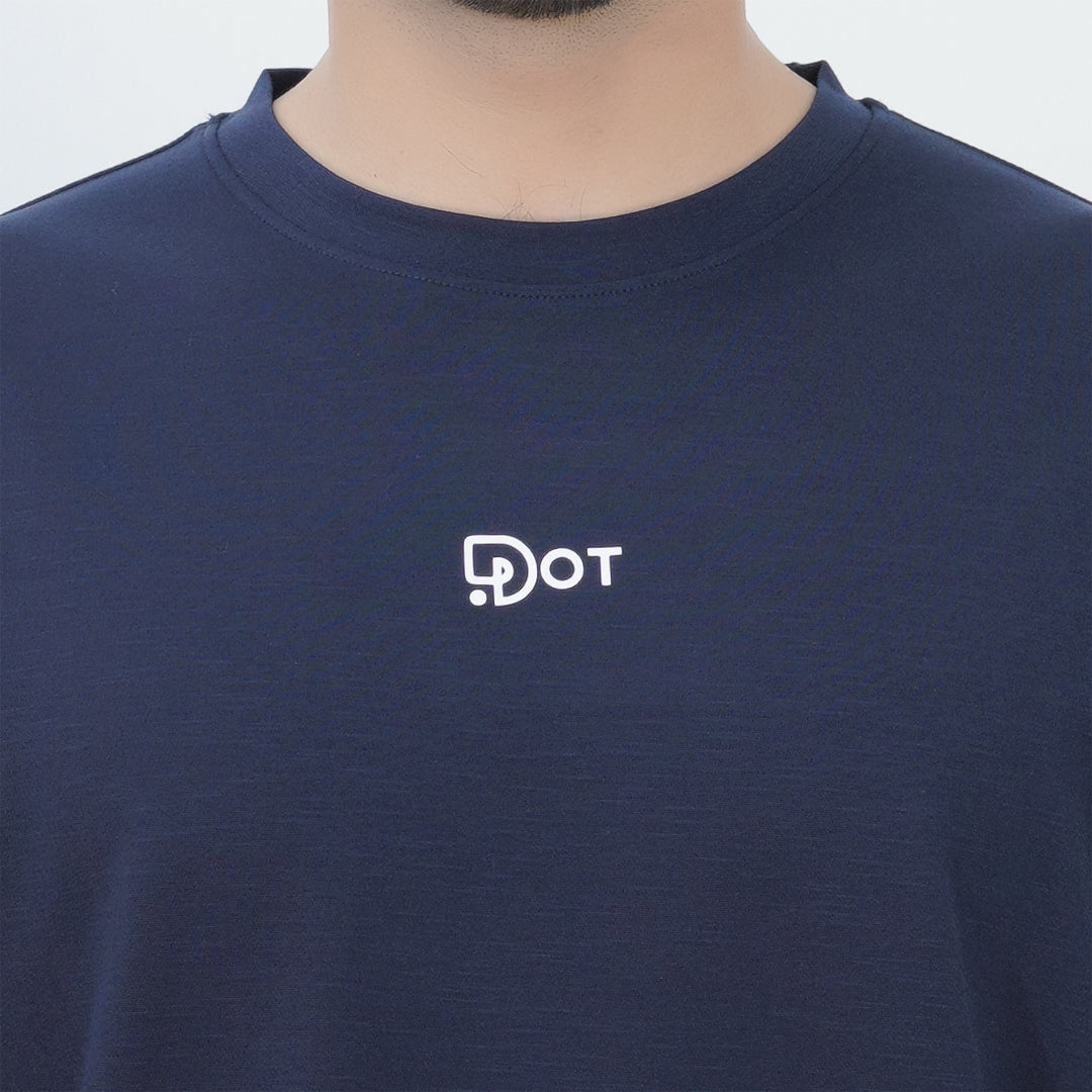 SLUB BAGGY T-SHIRT NAVY SUPER SOFT