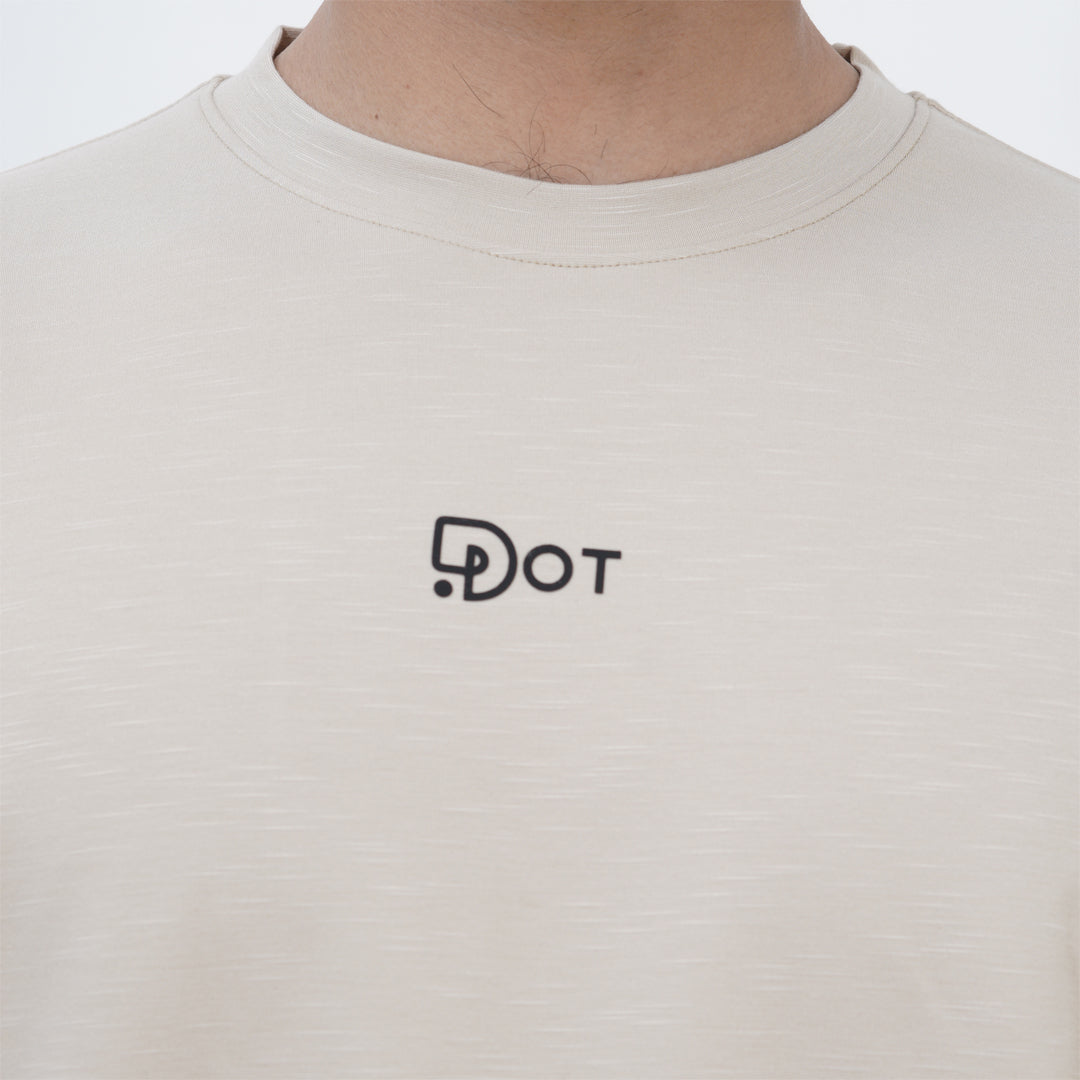 SLUB BAGGY T-SHIRT BEIGE SUPER SOFT