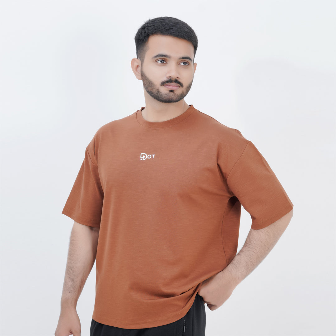 SLUB BAGGY T-SHIRT BROWN SUPER SOFT