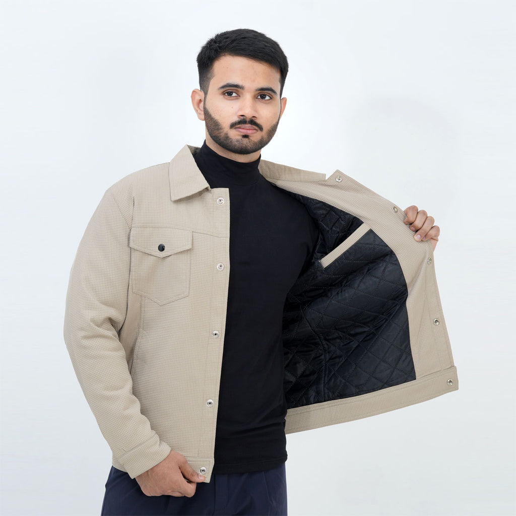 VENTURE WAFFLE BEIGE MENS CASUAL JACKET