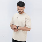 SLUB BAGGY T-SHIRT BEIGE SUPER SOFT