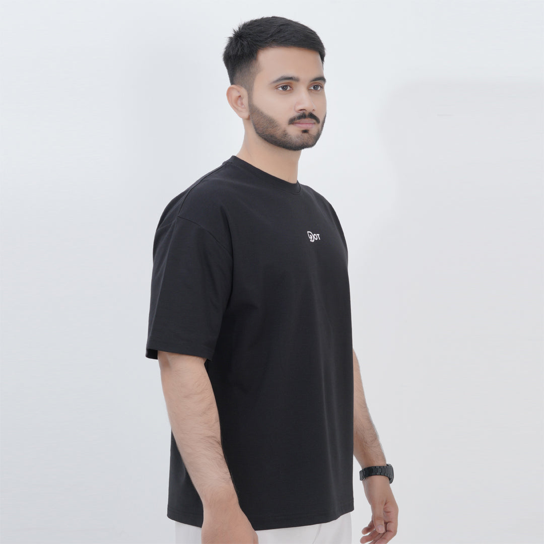 SLUB BAGGY T-SHIRT BLACK SUPER SOFT
