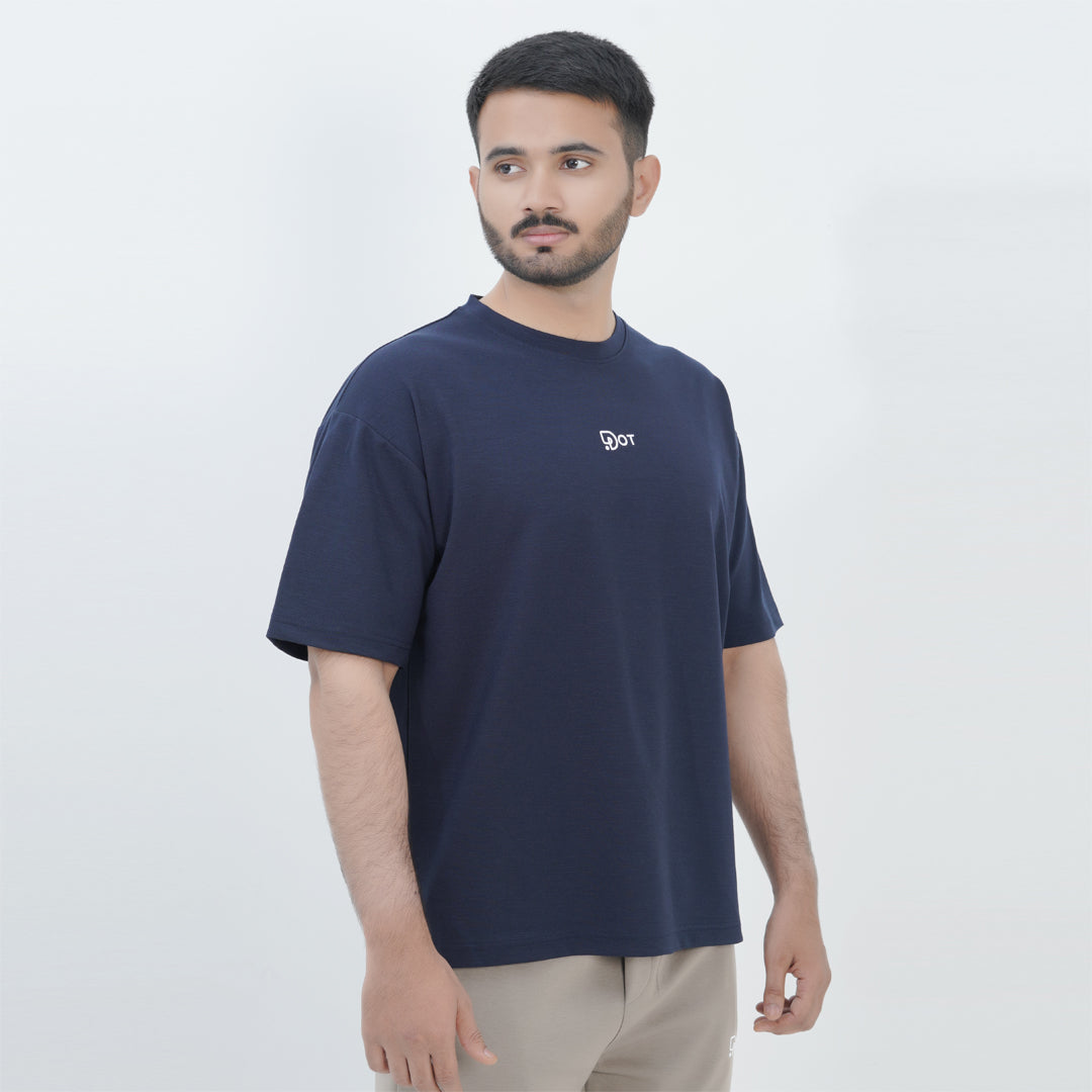 SLUB BAGGY T-SHIRT NAVY SUPER SOFT